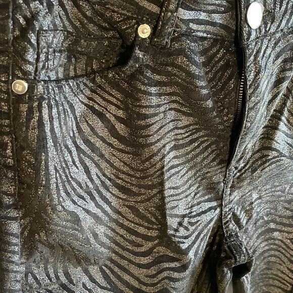 Ted Baker Black Zebra Corduroy Skinny Jeans NWT Size 28 - Picture 3 of 6